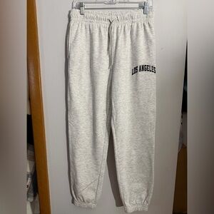 Refuge Gray Track Pants with Los Angeles Print